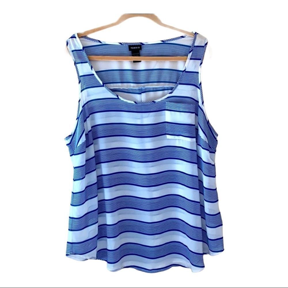 Torrid Blue and White Nautical Tank Top